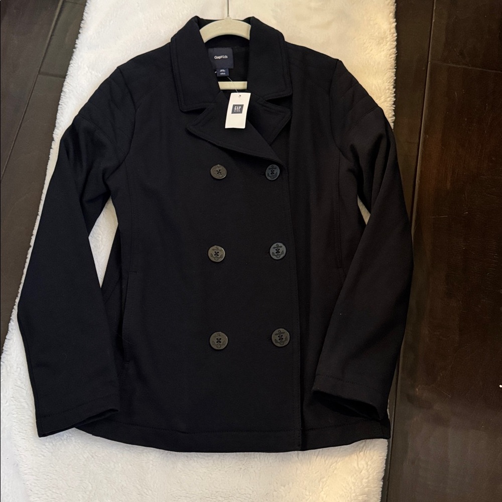 NWT Kids GAP Classic Navy Blue Pea Coat Size XXL (14-16)